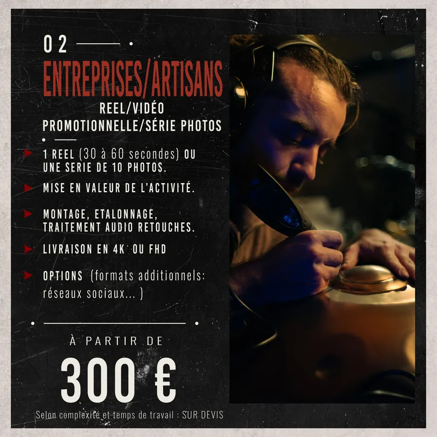 Tarif 02 Entreprises et artisans, fond noir